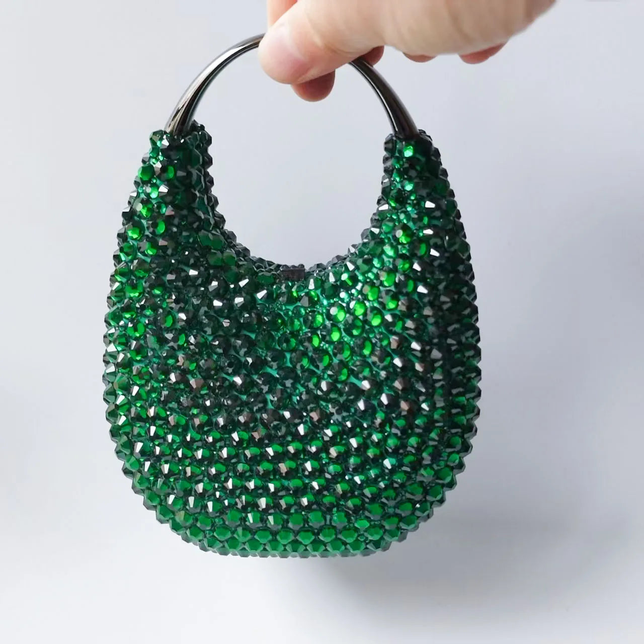 XIYUAN New Crystal Evening Bags Women Luxury Classy Unique Rhinestone Clutch Purses Wedding Party Handbag Diamond Top Handle Bag