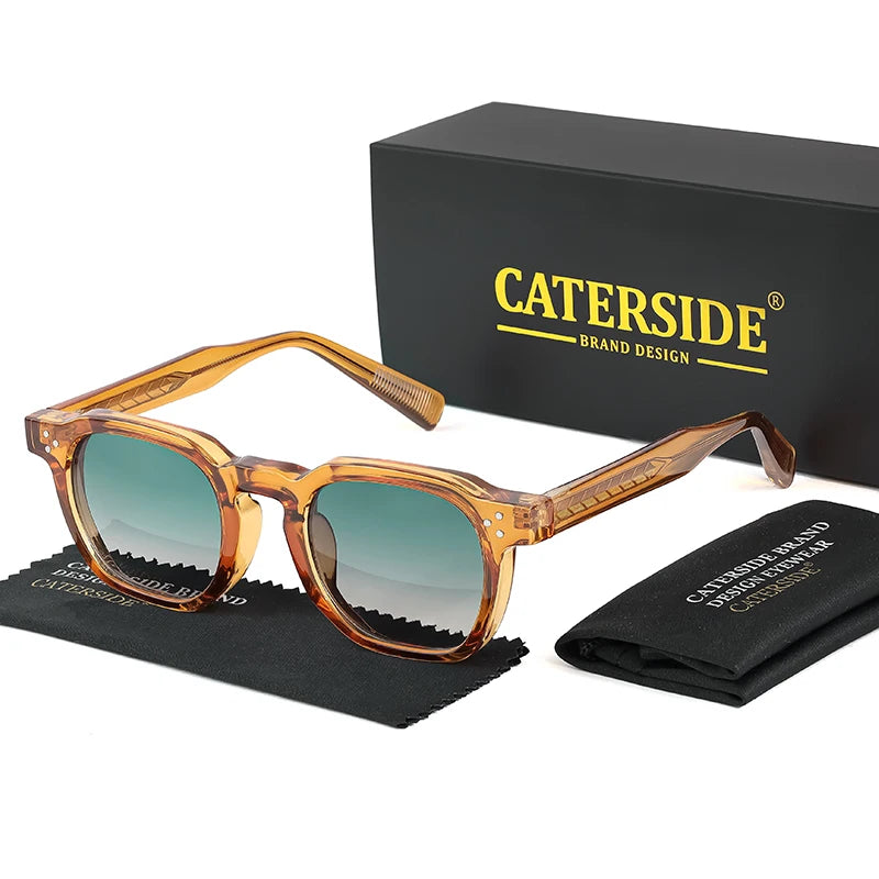 CATERSIDE Fashion Men Sunglasses Small Frame Square Personalized Design Sun Glasses Women Travel Party Business Festival Gift