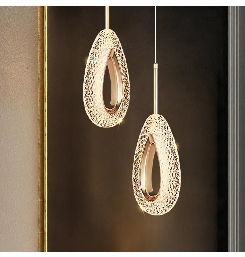 Nordic Ring LED Pendant Lights Indoor Hanging Lamp Room Decor For Bedside Bedroom Living Room Modern Pendant Lamp