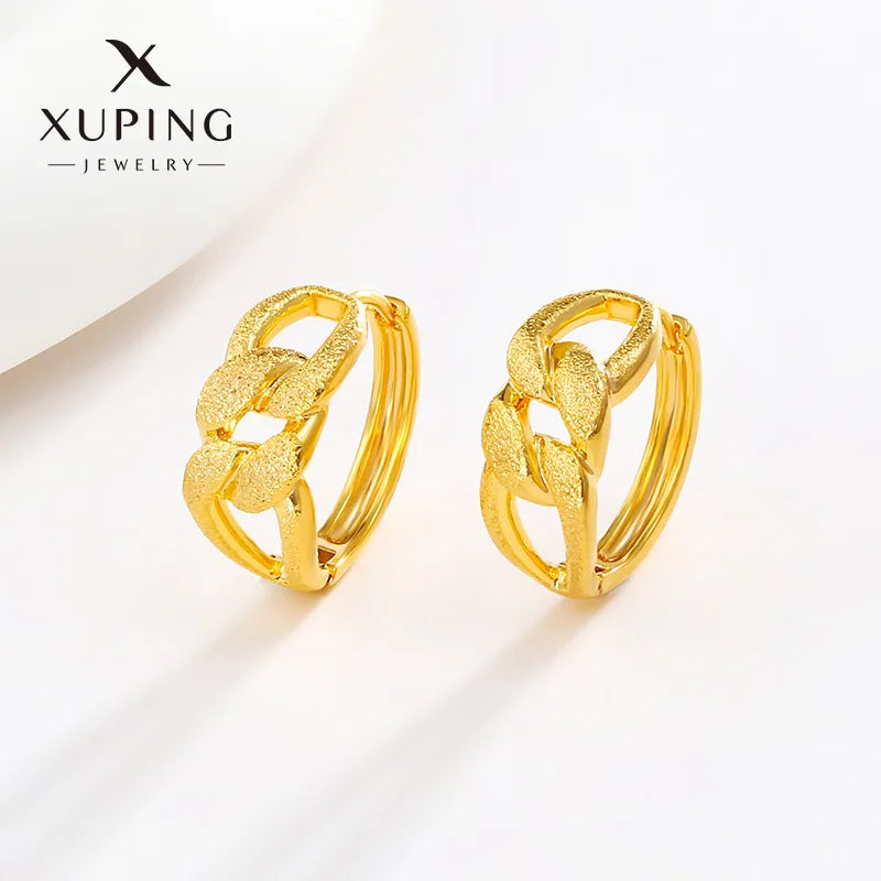 Luxury 24K 9999 Pure Gold real gold Women's chain earring ear buckle