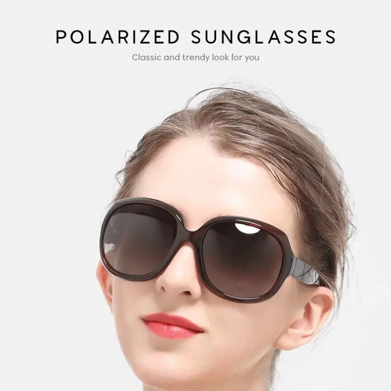 Polarized women's sunglasses oversized fashionable sunglasses UV400 protection fashionable and simple sports 100% UV protection