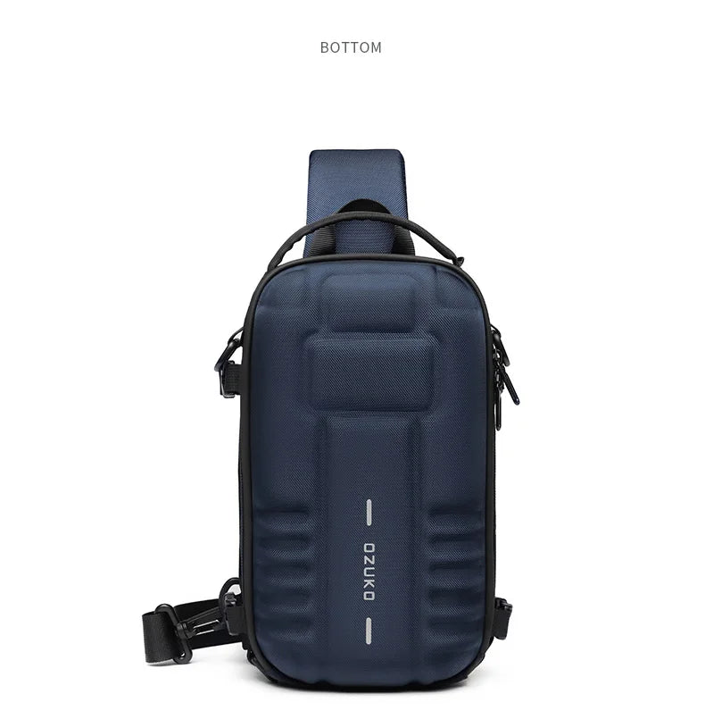 OZUKO Hard Shell Fashion Men Chest Bag Outdoor Sports Tactical Male Sling Shoulder Bag Large Capacity Waterproof Crossbody Bags