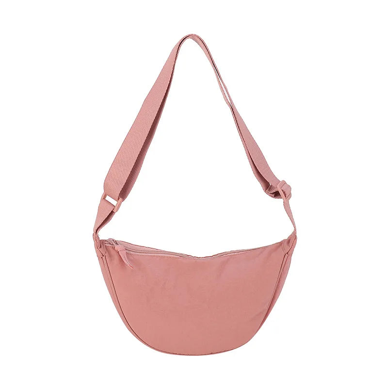 Women's Shoulder Bag Nylon Material Saddle Bag Versatile Fashionable Simple Dumpling Bag Trendy Cloth Bag Women's Crossbody Bag