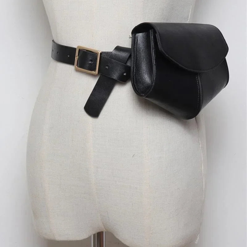 Fashionable Small Waist Bag Versatile Women Delicate Snake Skin Decorative Saddle Fashionable Sweater Belt Trendy