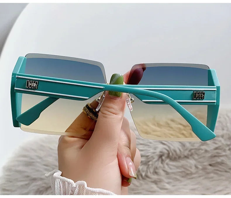 New Borderless Square Sunglasses Women's Brand Designer Fashion Sun Glasses Women Outdoor Driving Eyewear UV400 Oculos De Sol