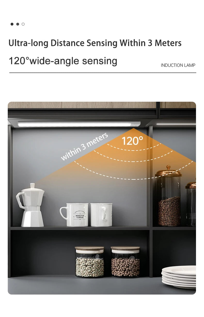 Motion Sensor Light Wireless LED Night Light USB Rechargeable Night Lamp Cabinet Wardrobe Lamp Under Backlight For Kitchen Led