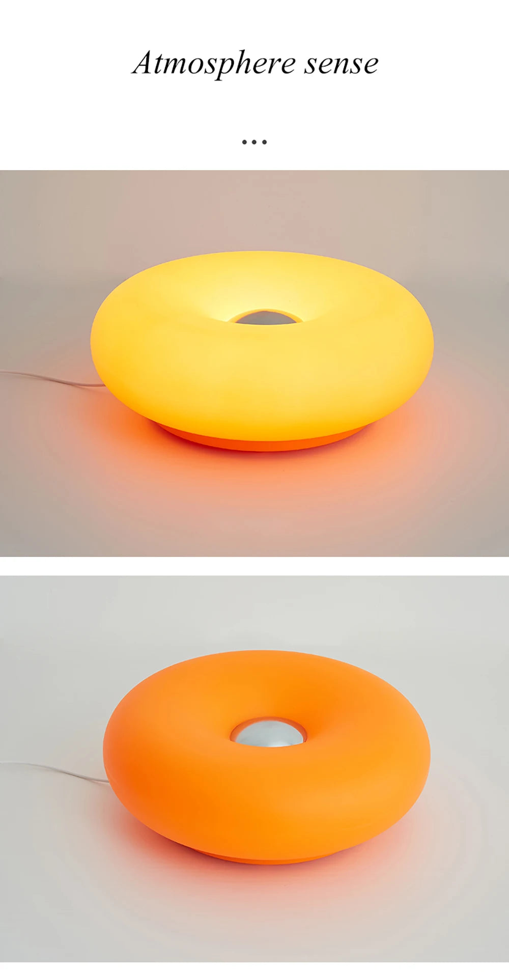 Bauhaus table lamp USB plug bedroom bedside lamp living room dining room decoration donut ambient light（Not glass）