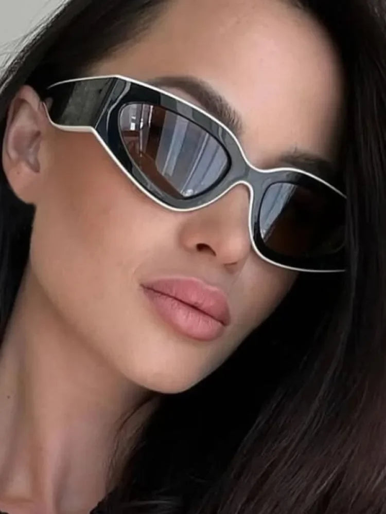 Punk Sunglasses Women Brand Designer Edgy Cat Eye Frame Plastic 2025 New Fashion Retro Vintage Accessories Shadow for Female UV