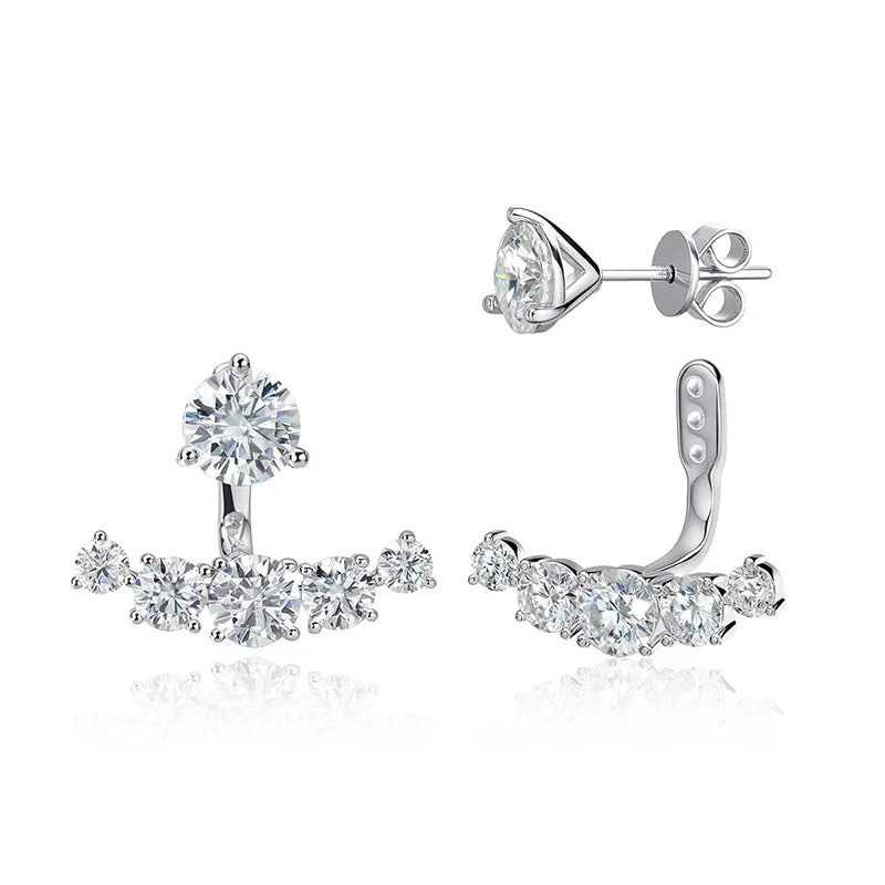 Smyoue 4.6CTTW Full Moissanite Stud Earrings for Women Sparkly Simulated Diamond S925 Sterling Silver Ear Jewelry Christmas Gift