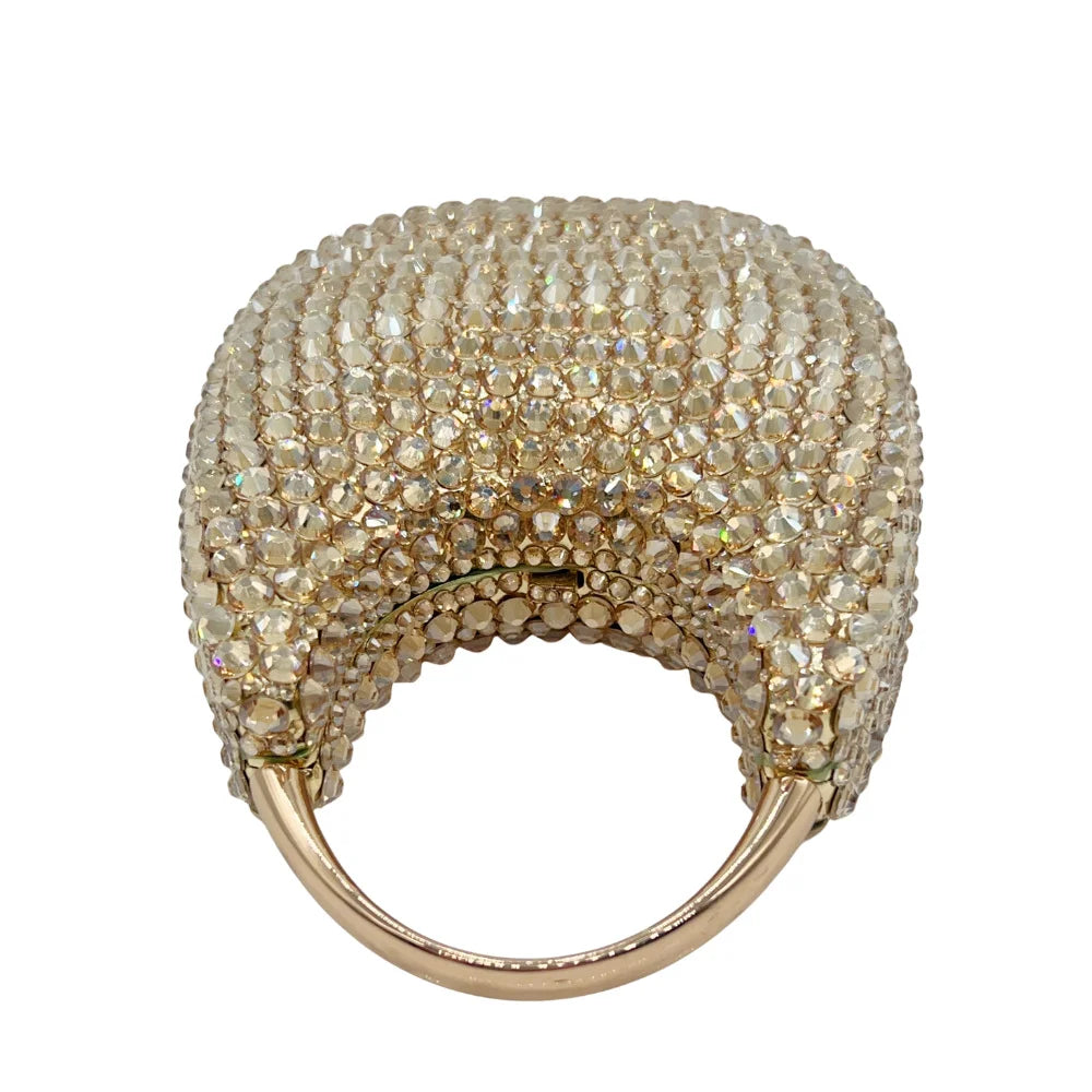XIYUAN New Crystal Evening Bags Women Luxury Classy Unique Rhinestone Clutch Purses Wedding Party Handbag Diamond Top Handle Bag