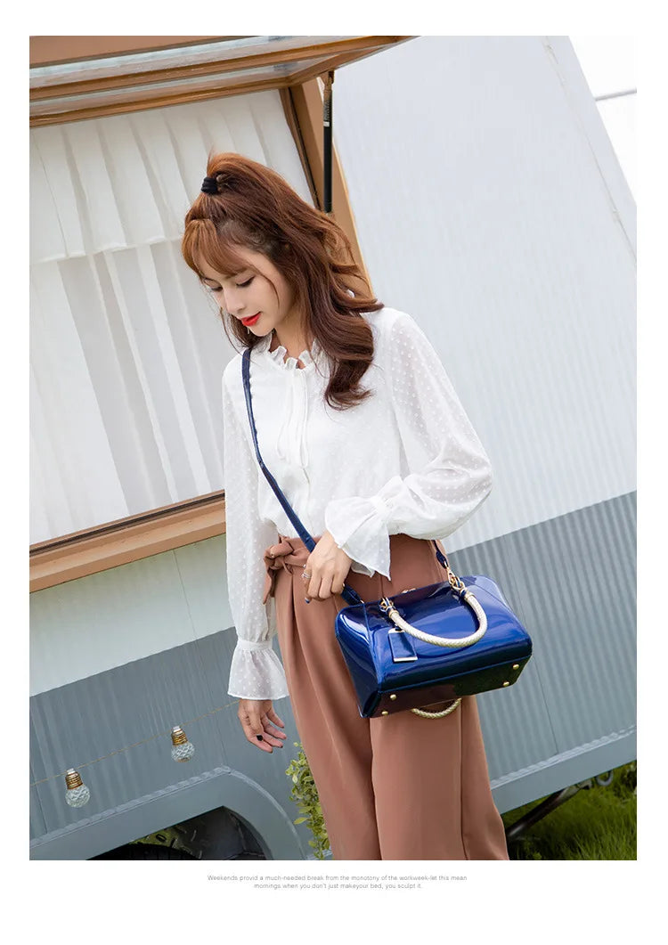 iny New 2025 Women's Boston Bag Faionable oulder Crossbody Leather Handbag Street Cool Sle Zipper Closure ex