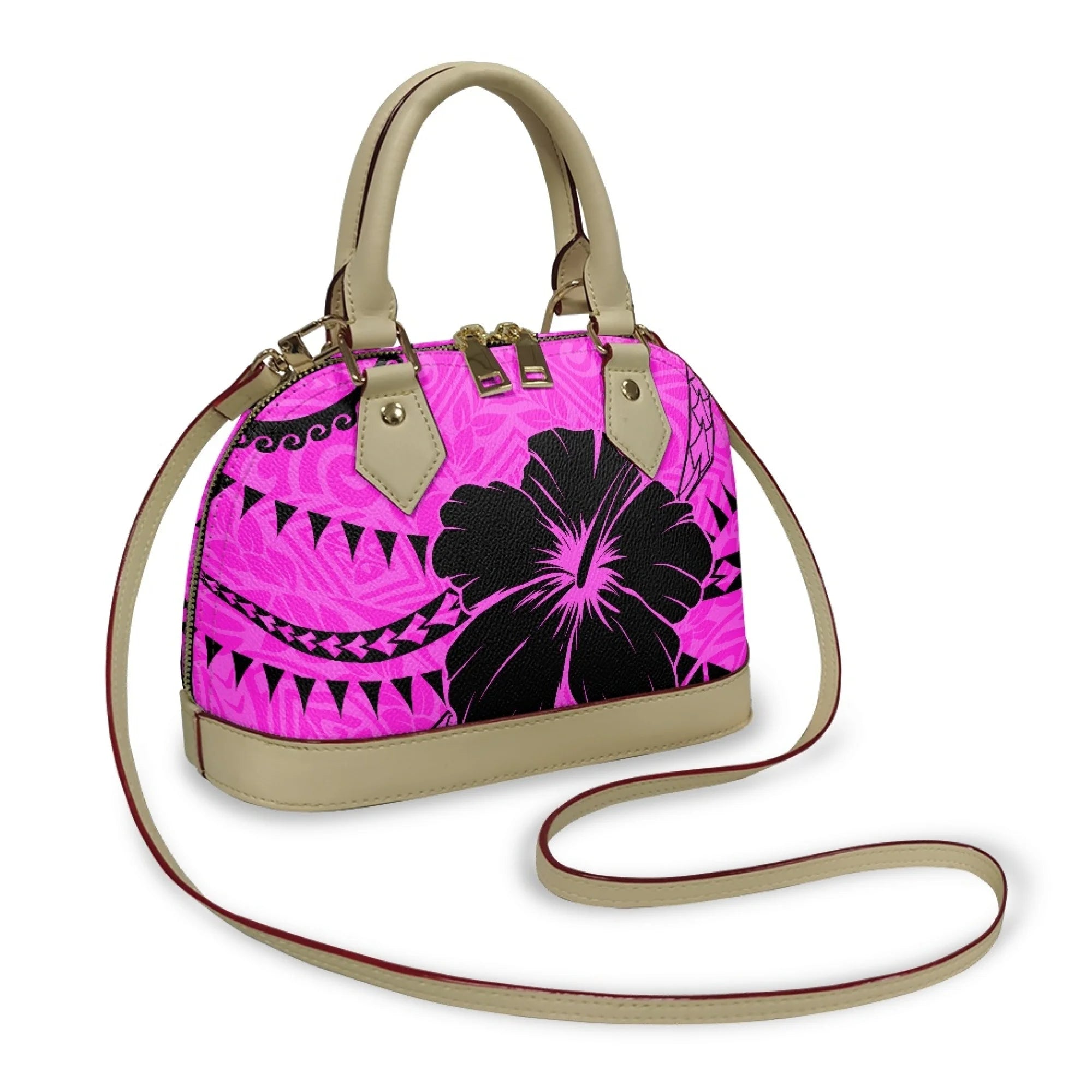 Polynesian Handbag Crossbody Bag Samoan Tribe Hibiscus Flower Design High Quality Shell Bag Temperament Durable Handbag