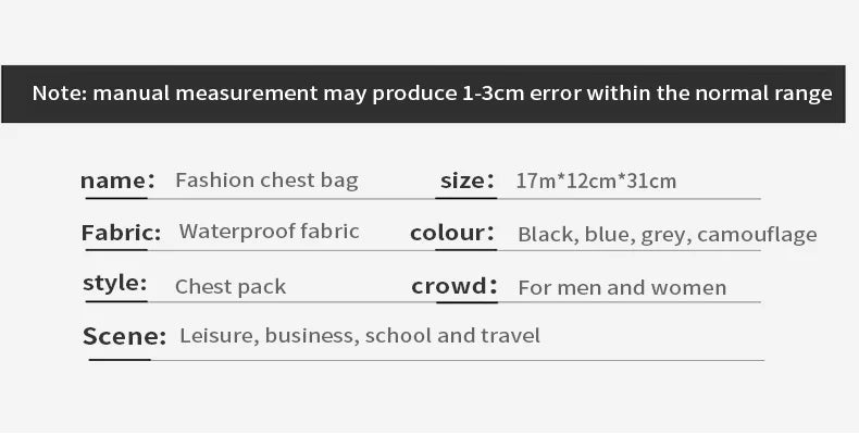 OZUKO Hard Shell Fashion Men Chest Bag Outdoor Sports Tactical Male Sling Shoulder Bag Large Capacity Waterproof Crossbody Bags