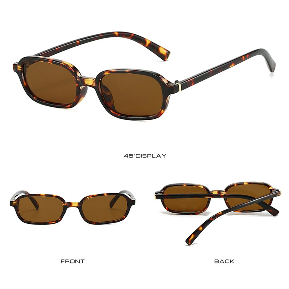 KLASSNUM Vintage Sunglasses Men Women 2025 Trendy Eyewear Rectangle Sun Glasses Anti UV400 Shades Eyepiece Small Square Glasses