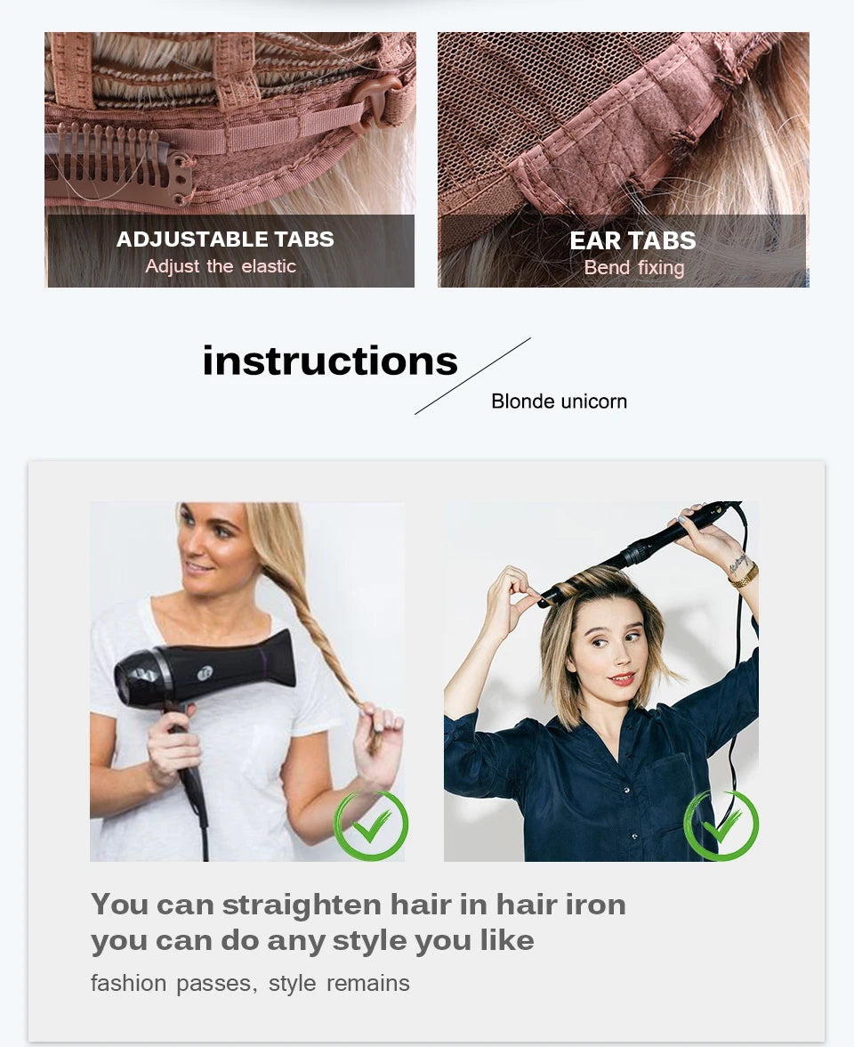 Long Straight Layered Synthetic Wig Blonde Platinum Highlight Wig with Bangs Daily Use Natural Hair Heat Resistant Wig for Women