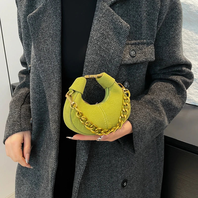 LEFTSIDE Mini PU Leather Saddle Shoulder Bag for Women 2024 Winter New Trend Y2K Handbags and Purses Females Crossbody Bags