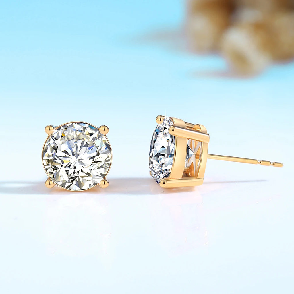 Szjinao Real Full 18k Gold Earrings AU750 Moissanite Diamond Real Gold Women Jewelry Certifid K Gold Luxurious Valentines Gifts