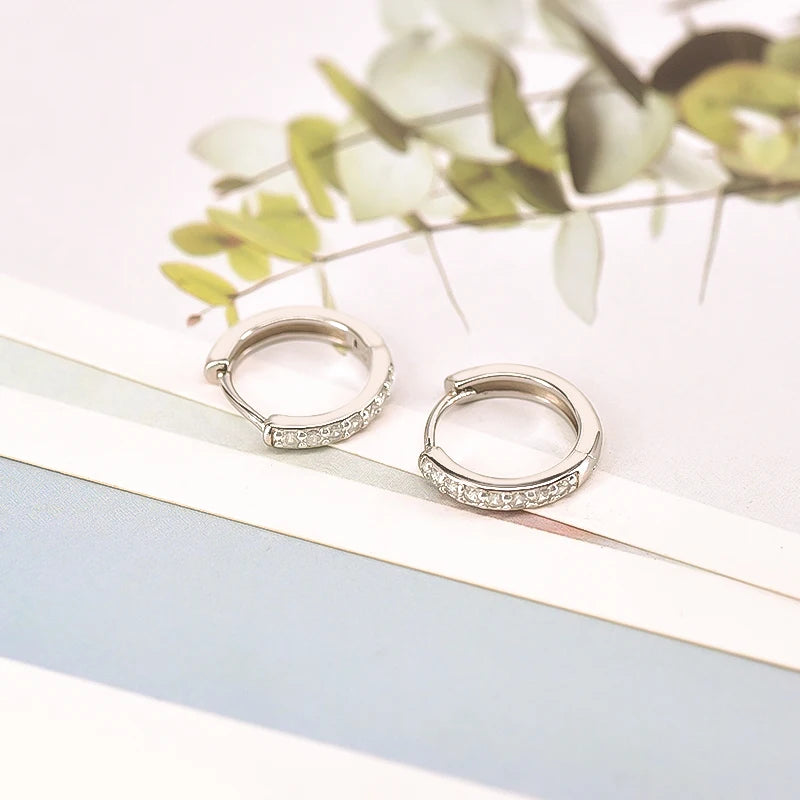 925 Sterling Silver 6mm 8mm 10mm Classic Round Gold Huggie Hoop Earrings for Women Men Tiny Huggie Rock Earrings Jewelry Gifts