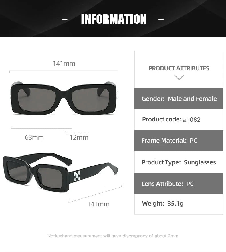 Small Square Rectangle Sunglasses Women Men Brand Shades Retro Black Sun Glasses Luxury Brand Shades UV400