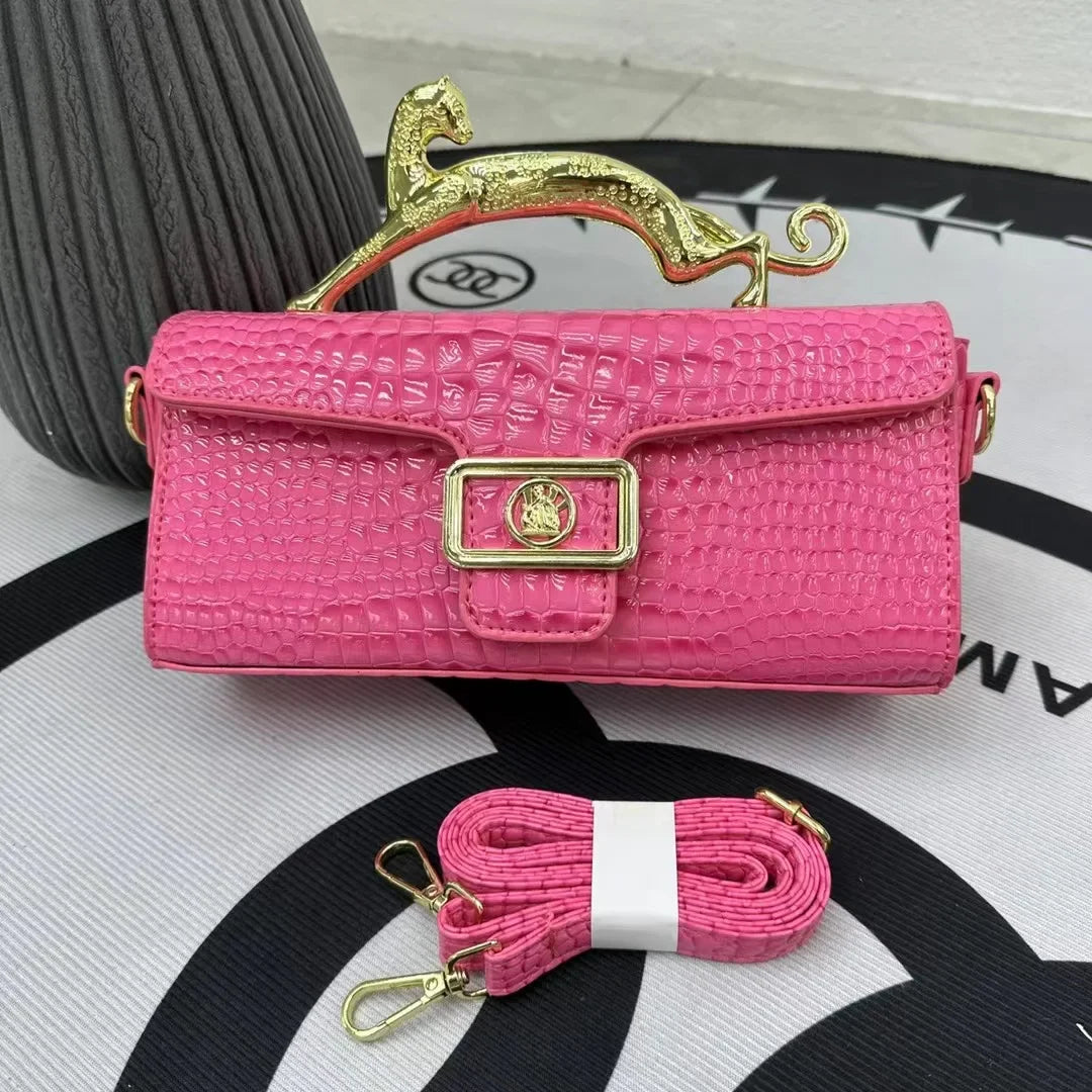 Women Luxury Brand Design Leather Shell Bag Ladies Metal Buckle Simple Fashion Shoulder Bag Party Commuting Oblique Bag