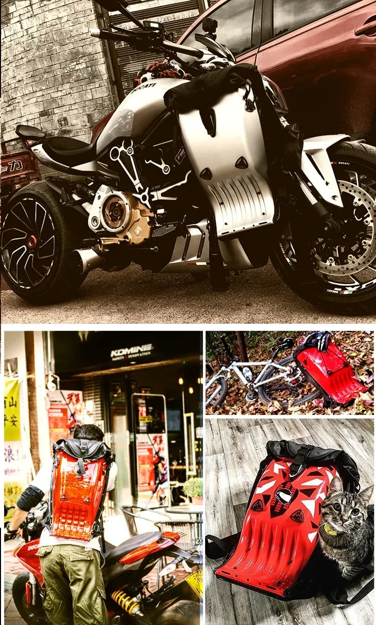 25L Motorcycle Riding Hard Shell Luggage Backpack Shoulder Waterproof Motocross/Moto Racing Protective Drop ABS Tank Bags