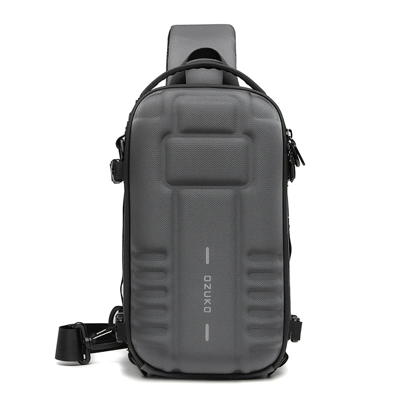 OZUKO Hard Shell Fashion Men Chest Bag Outdoor Sports Tactical Male Sling Shoulder Bag Large Capacity Waterproof Crossbody Bags