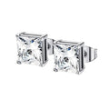 1-2 Pairs Hypoallergenic 316L Stainless Steel Square Round CZ Stud Earrings Sensitive Ear Studs Jewelry Set for Men Women 3-8MM