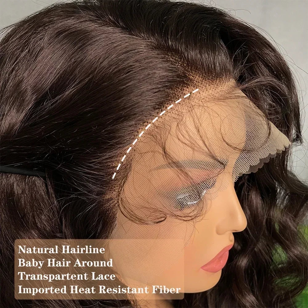 Light Brown Synthetic Lace Wigs X-TRESS Super Long Loose Wave 13x4 Lace Frontal Hair Wig with Baby Hair Daily Fashion New Style