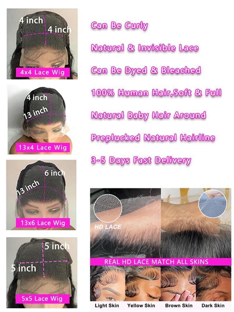 Reddish Brown 13x6 Lace Frontal Wig Brazilian Colored 13x4 Body Wave Human Hair Wigs Hd Transparent 4x4 5x5 Closure Wig 40 Inch