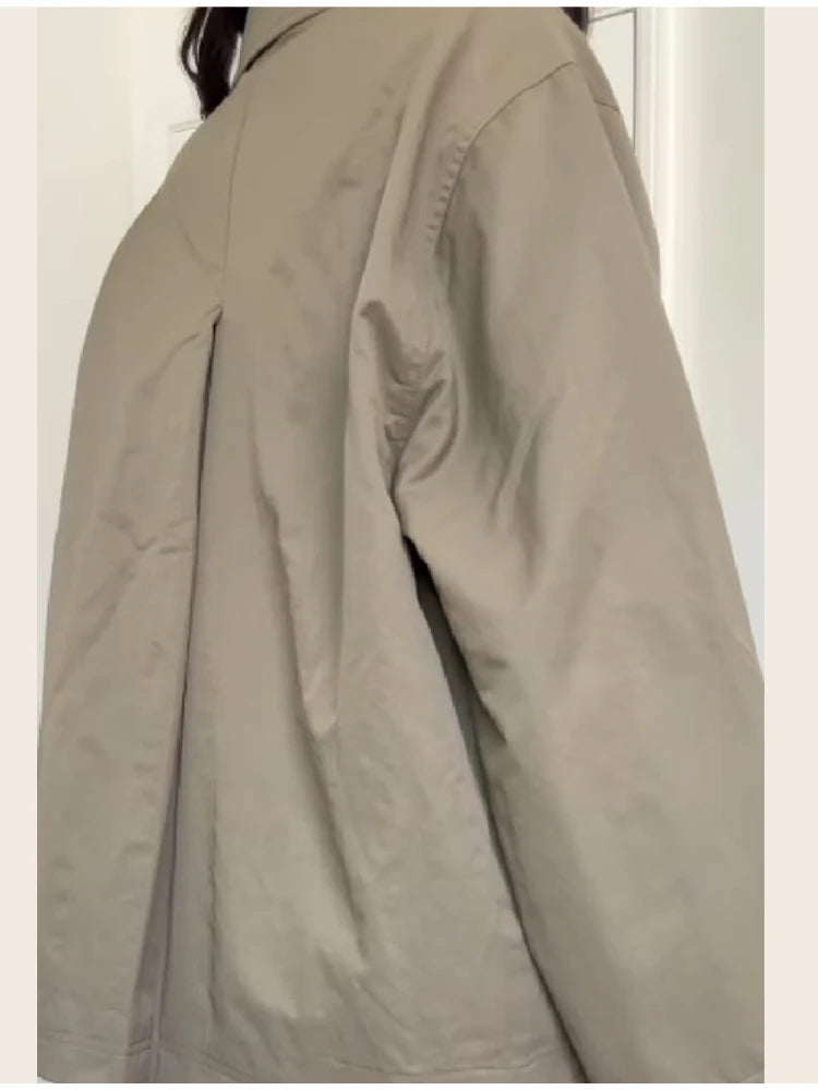 Stylish Cool Jackets Bow Tie Loose Lapel Pocket Coat Casual Vintage Women's Chic Versatile Outerwears Autumn Female Clothing