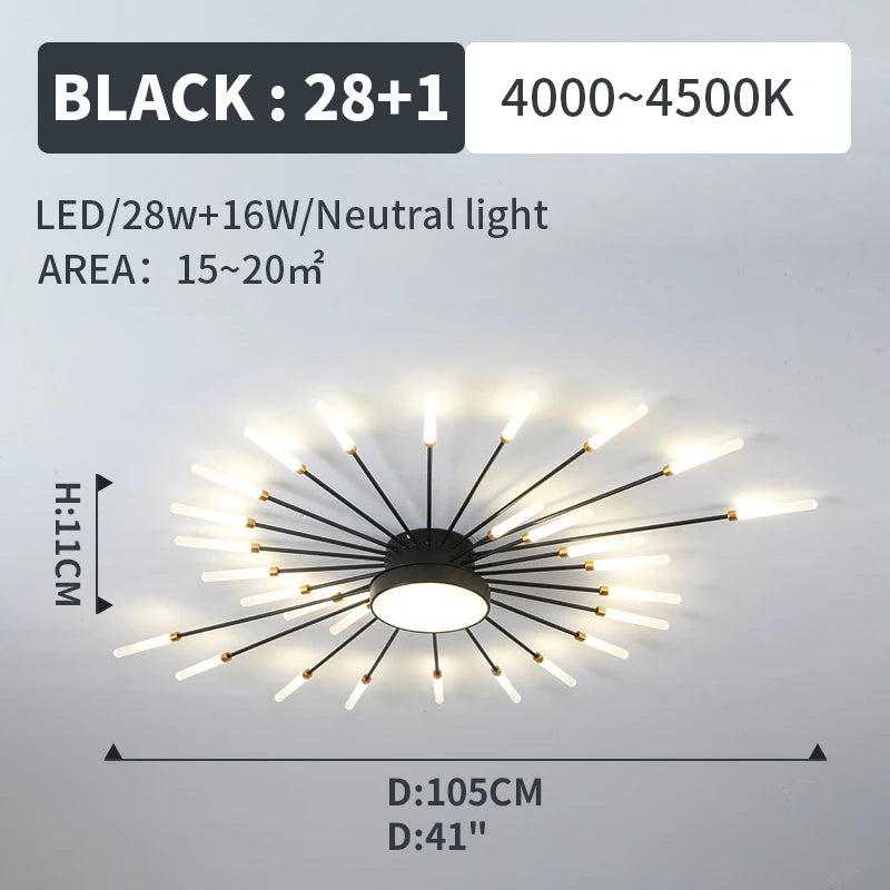 Modern Led Fireworks Pendant Lamps for Living Room Bedroom Chandelier Led Ceiling Hanging Lamp Home Furnishing lighting
