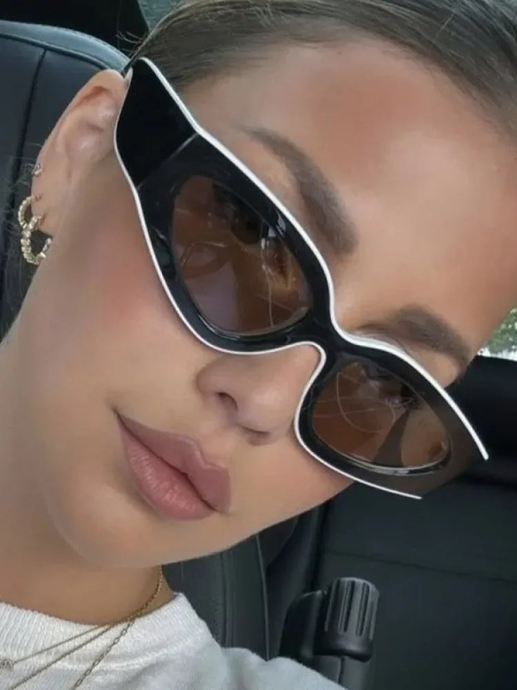Punk Sunglasses Women Brand Designer Edgy Cat Eye Frame Plastic 2025 New Fashion Retro Vintage Accessories Shadow for Female UV