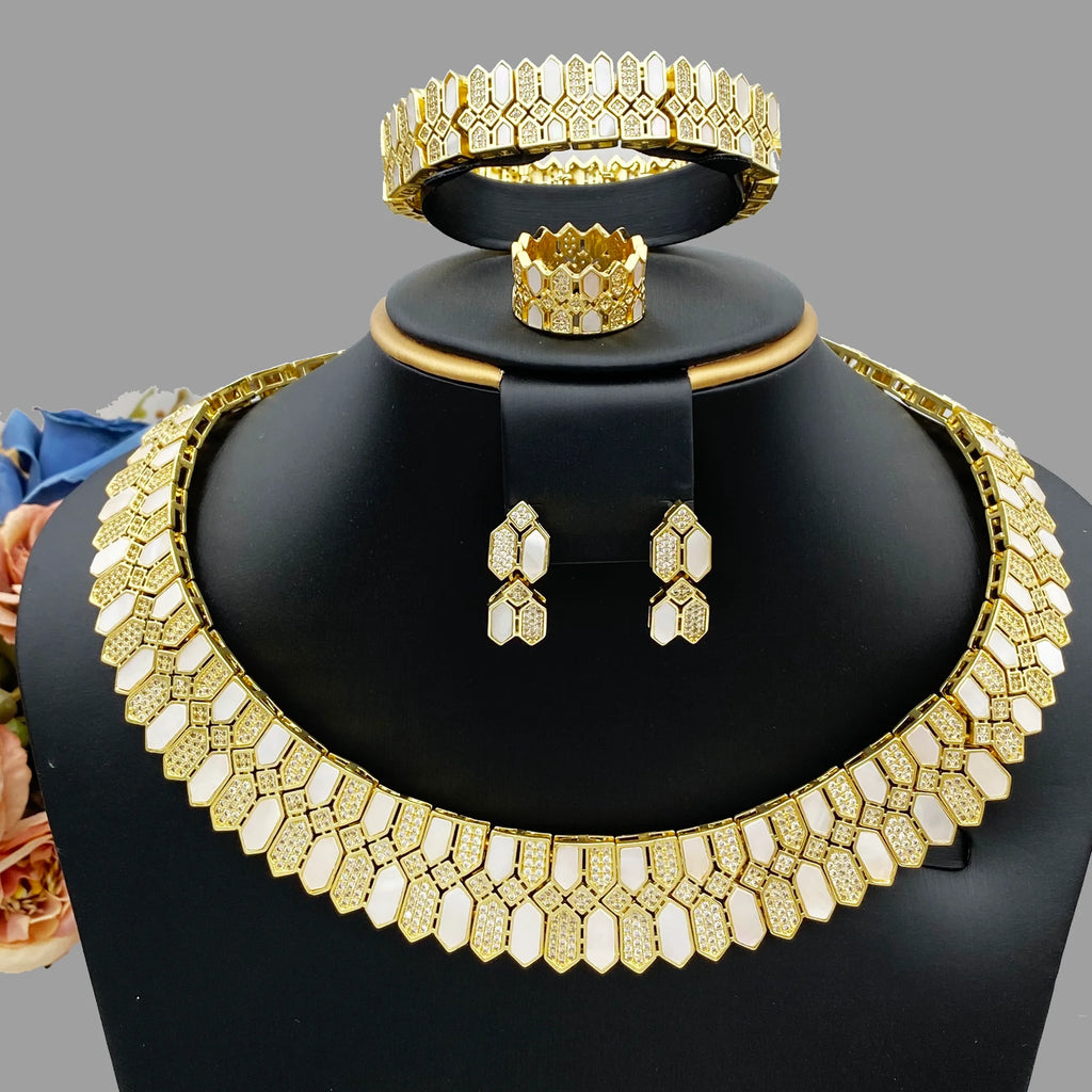 JRH Jewelry Classics Brand Cubic Zirconia Necklace Earring Sets For Women Wedding Bridal Jewelry Sets ,Free Shipping