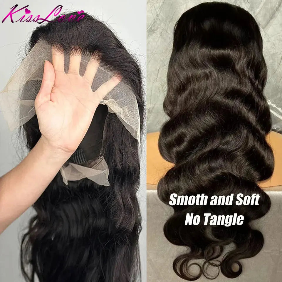 KissLove Body Wave 13x4/13x6 HD Lace Front Human Hair Wigs Pre Plucked 5x5 HD Lace Closure Wigs 360 Human Hair Lace Frontal Wig