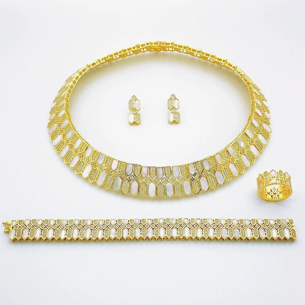 JRH Jewelry Classics Brand Cubic Zirconia Necklace Earring Sets For Women Wedding Bridal Jewelry Sets ,Free Shipping