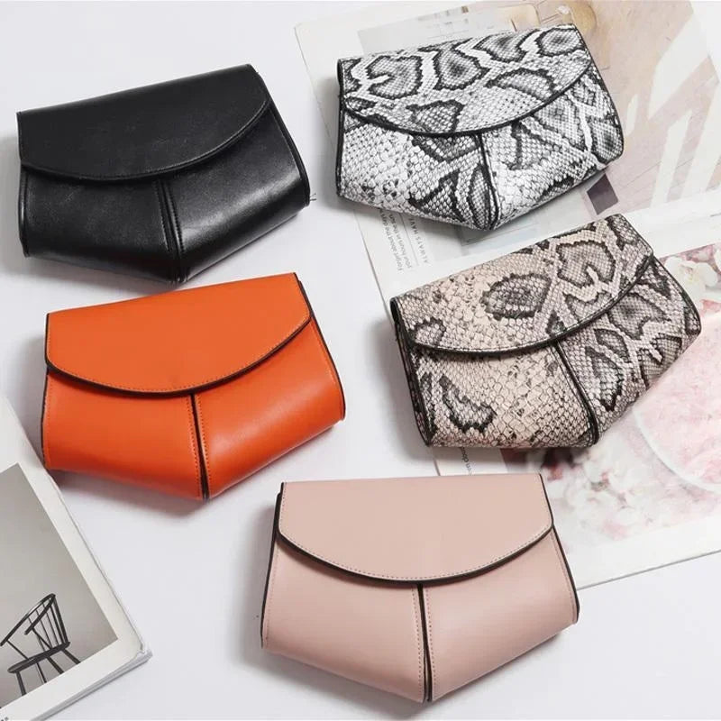 Fashionable Small Waist Bag Versatile Women Delicate Snake Skin Decorative Saddle Fashionable Sweater Belt Trendy
