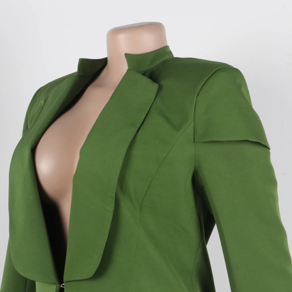 Women's Set Full Sleeve X-Long Blazer Coat+ Long Pant Suit 2025 Spring Streetwear Two 2 Piece Set Africa OL Work Outfits