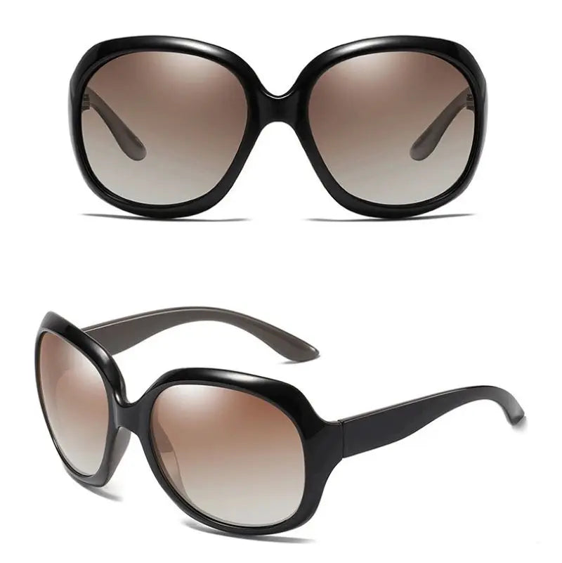 Polarized women's sunglasses oversized fashionable sunglasses UV400 protection fashionable and simple sports 100% UV protection