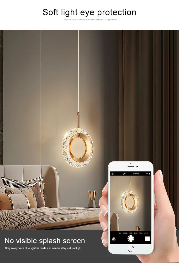 Nordic Ring LED Pendant Lights Indoor Hanging Lamp Room Decor For Bedside Bedroom Living Room Modern Pendant Lamp