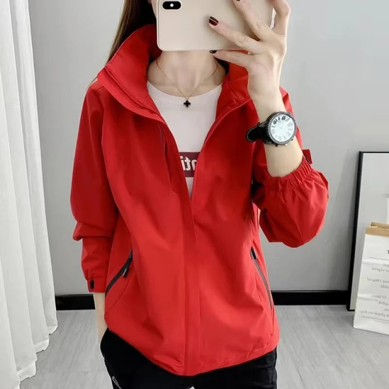 Windproof and Rainproof Thin Charge Coat Men Women Spring Autumn Basic Jacket Waterproof Outerwear Outfits Fashion Clothing New