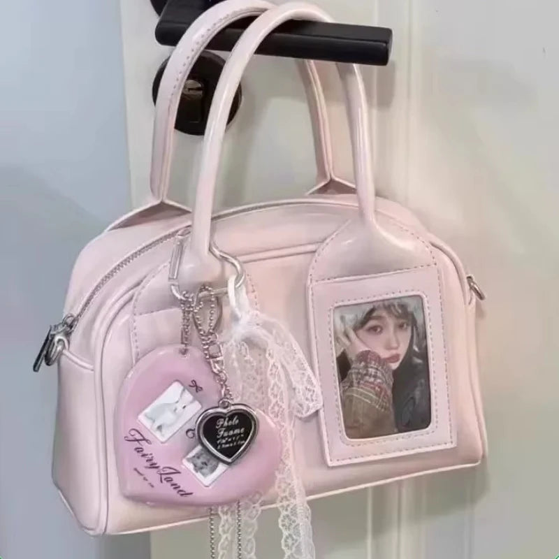 Itbag Small Crossbody Shoulder Bag For Women With Photo Card Holder Niche Design Boston Pillow Style Groupie Merch Handbag