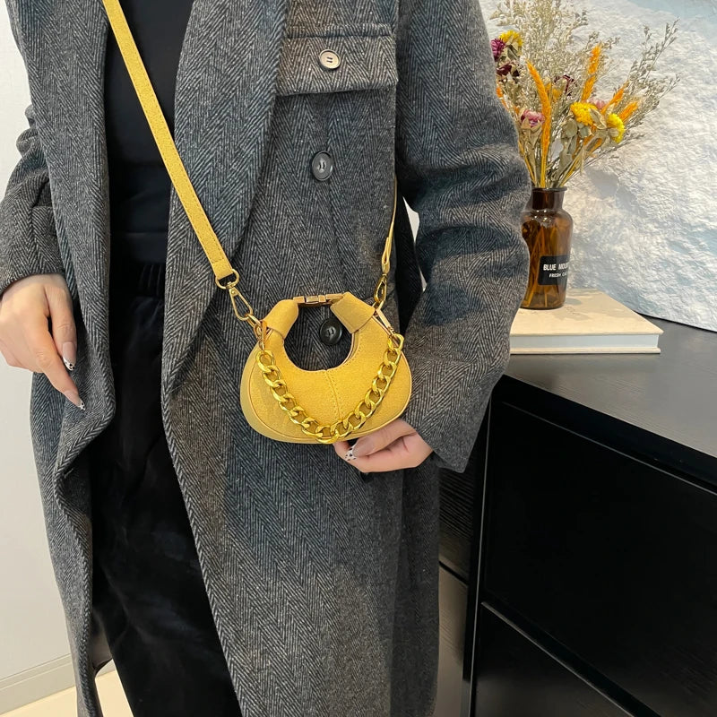 LEFTSIDE Mini PU Leather Saddle Shoulder Bag for Women 2024 Winter New Trend Y2K Handbags and Purses Females Crossbody Bags