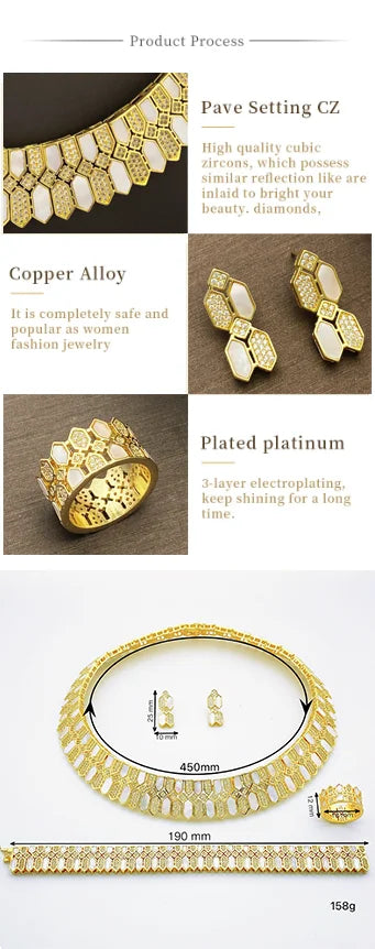 JRH Jewelry Classics Brand Cubic Zirconia Necklace Earring Sets For Women Wedding Bridal Jewelry Sets ,Free Shipping