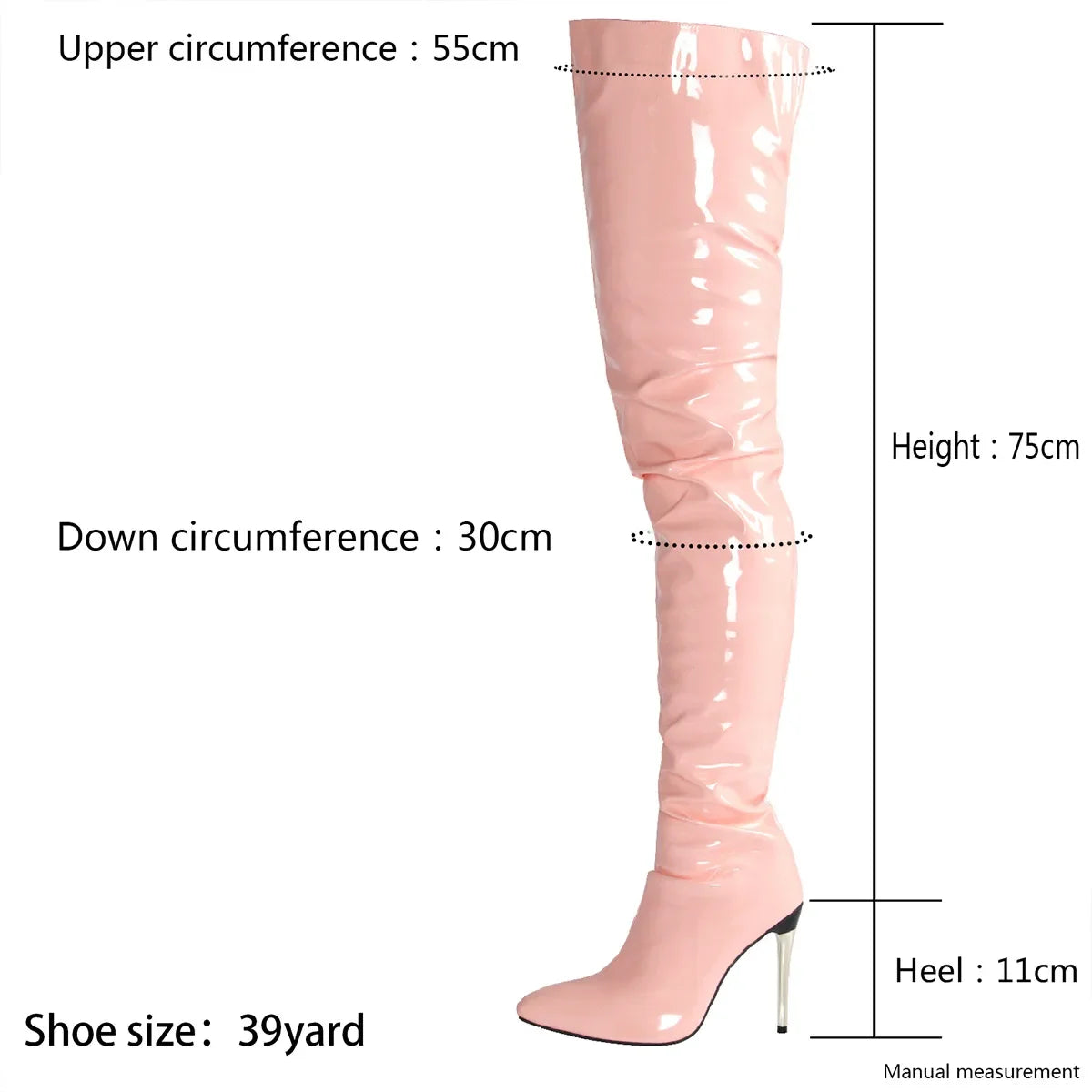 Patent Leather Over The Knee Boots Ladies High Heels 2024 New Large Size Sexy Thigh High Boots Stiletto Women Boots Botas Mujer