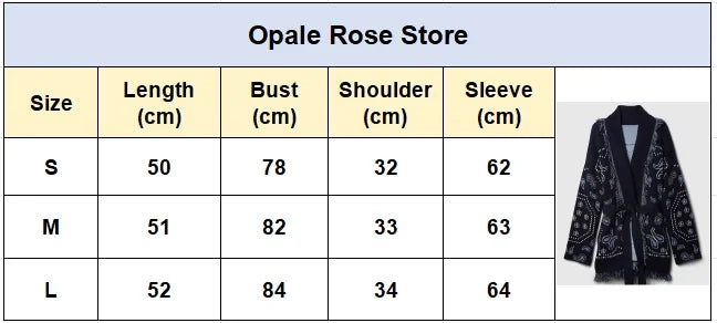 Tassel Patchwork Printed Cardigan Women Fashion V-neck Long Sleeve Loose Outerwears Lady Autumn Daily Commute Street Cardigans