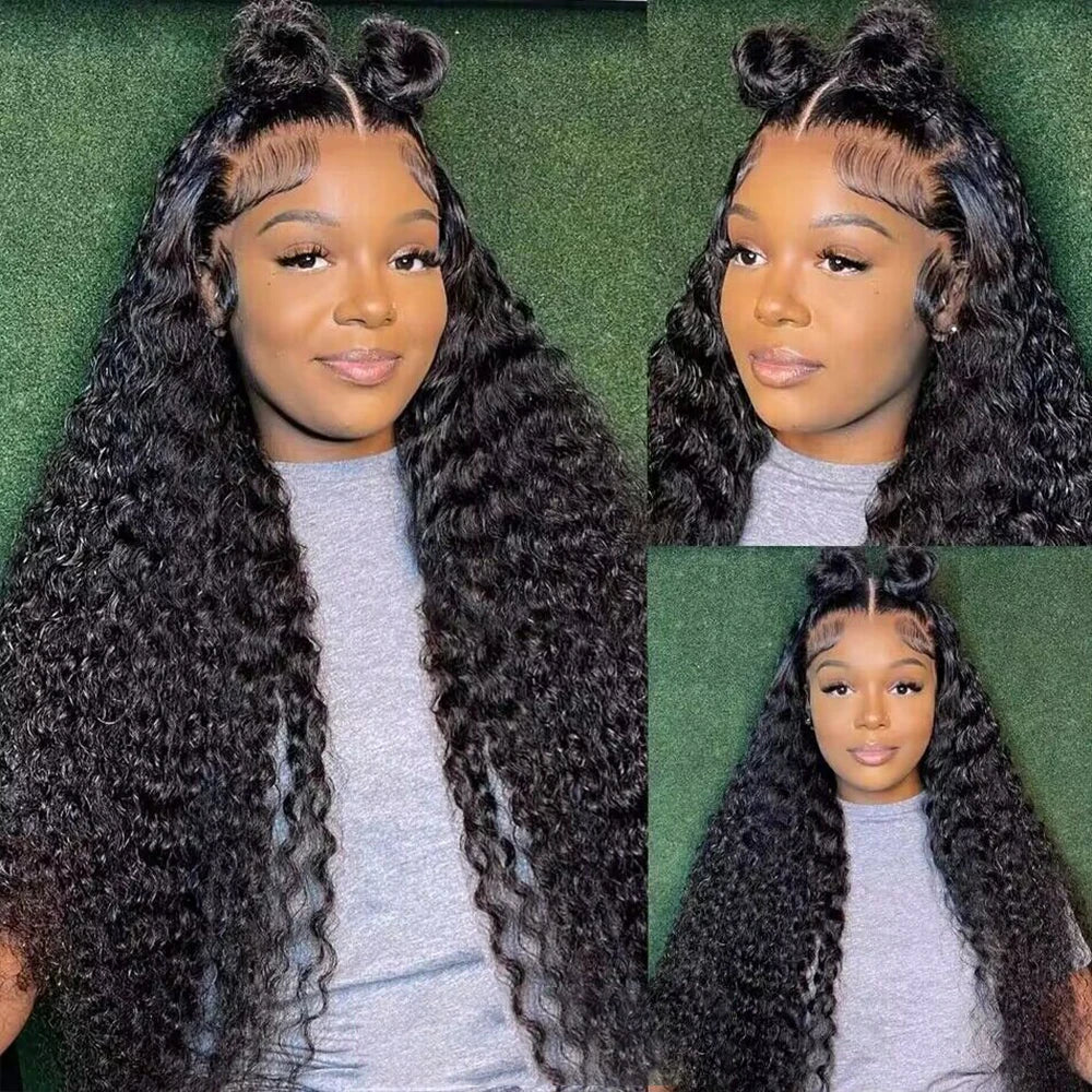 HD Transparent Deep Wave Frontal Wig 13x4/13x6 Curly Lace Front Human Hair Wigs For Women Wet And Wavy Water 5x5 Closure Wig