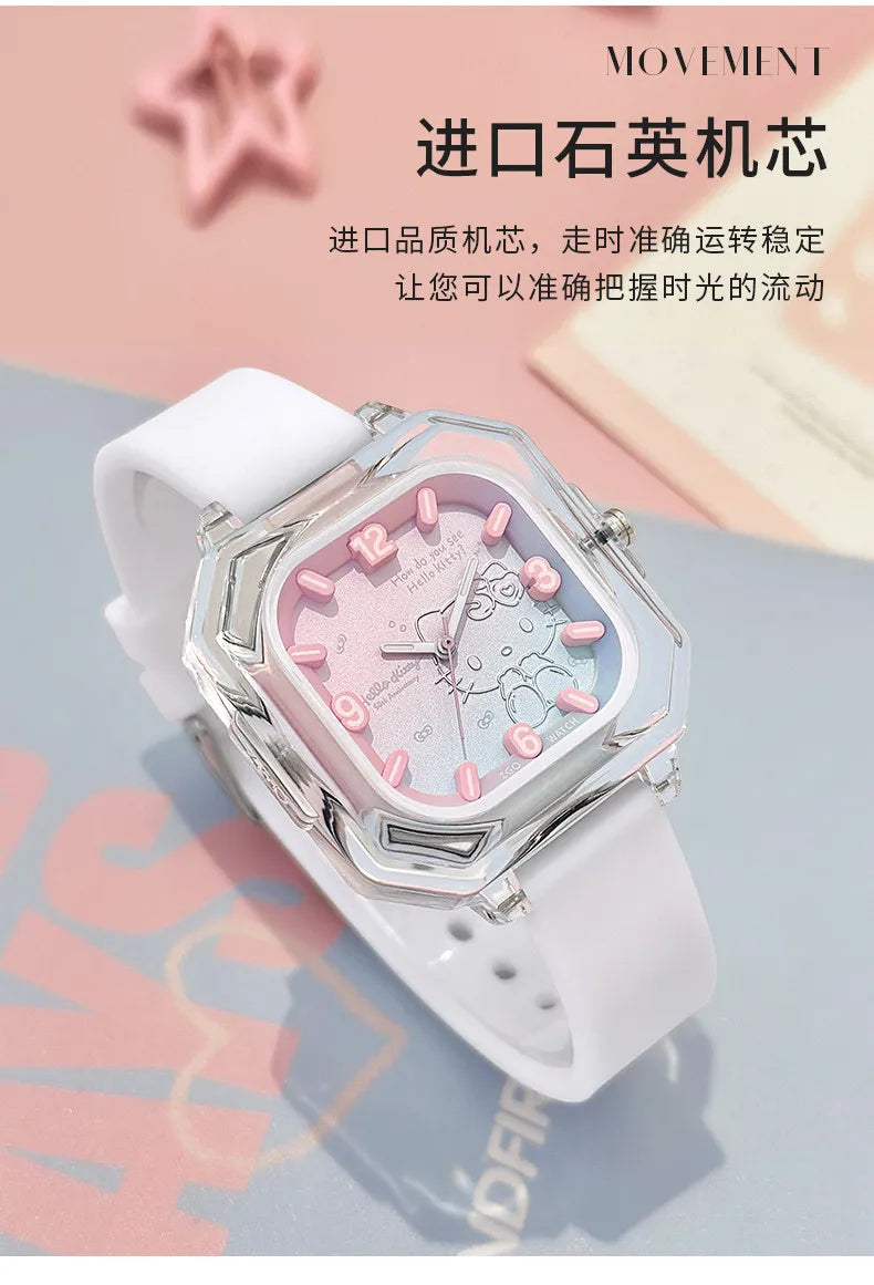 ZGO Sanrio 50th Anniversary Hello Kitty Women's Watch Fashion Waterproof Quartz Watch for Students, Perfect Gift 2198