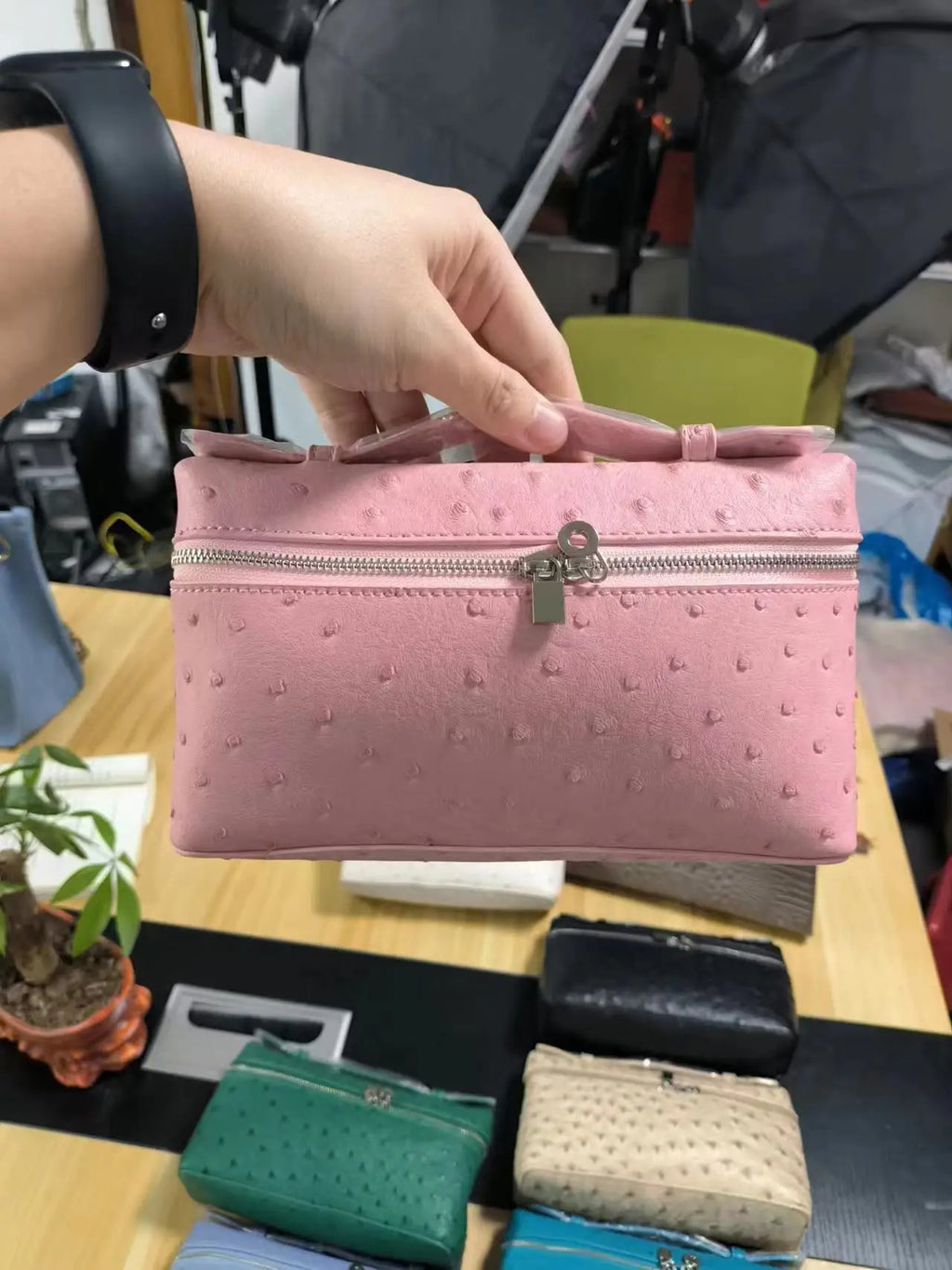 Fashion Brand Women Handbags 2024 Luxury Small Box Bucket Bag High Quality Ostrich PU Leather Single Shoulder Bags