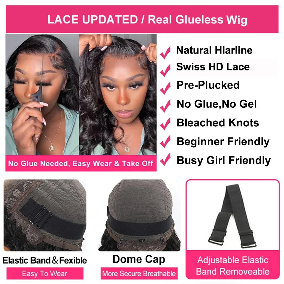 KissLove Body Wave 13x4/13x6 HD Lace Front Human Hair Wigs Pre Plucked 5x5 HD Lace Closure Wigs 360 Human Hair Lace Frontal Wig