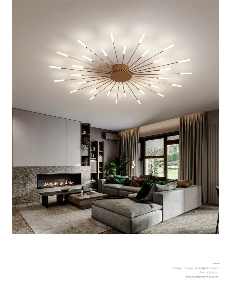Modern Led Fireworks Pendant Lamps for Living Room Bedroom Chandelier Led Ceiling Hanging Lamp Home Furnishing lighting